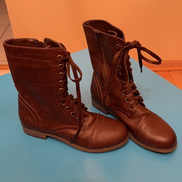 Rampage Women's Jespon Lace Up Mid-Calve Boots Size 6M - Picture 9 of 13